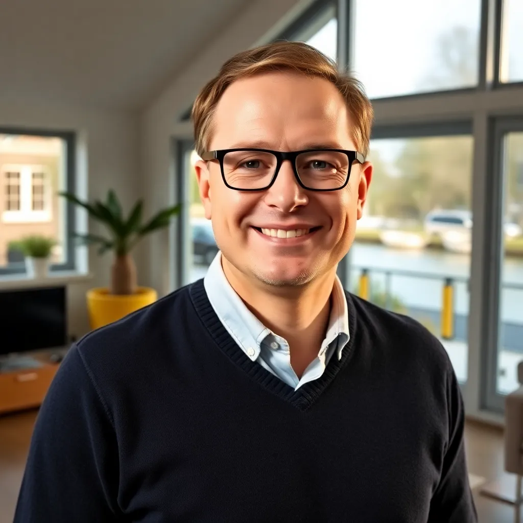 Nederlandse huizenmarkt met makelaar en kopers