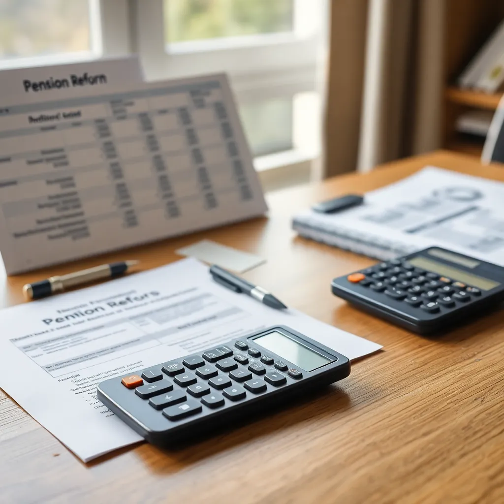 Nieuwe pensioenwet documentatie met financiële grafieken